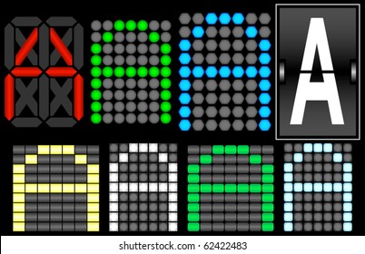 Font Set 4 Digital Display Letter A