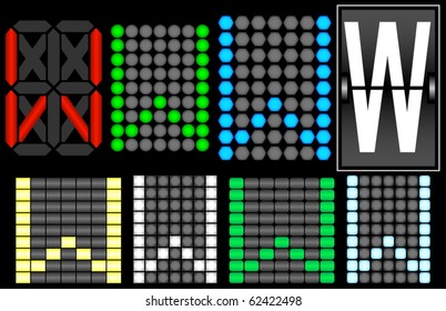 Font Set 4 Digital Display Letter W