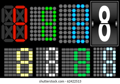 Font Set 4 Digital Display Number 8