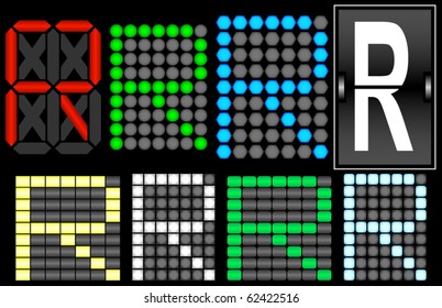 Font Set 4 Digital Display Letter R