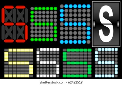 Font Set 4 Digital Display Letter S