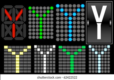 Font Set 4 Digital Display Letter Y