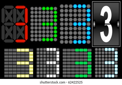 Font Set 4 Digital Display Number 3