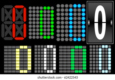 Font Set 4 Digital Display Number 0