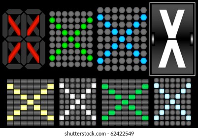 Font Set 4 Digital Display Letter X