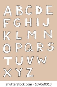 Font: set of hand drawn capital letters (light)