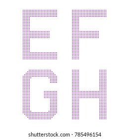 Font set, illustration. Rectangle dotted letters. Typography vector icon set. Typography alphabet for Designs: Logo, Greeting Cards, Symbol etc...