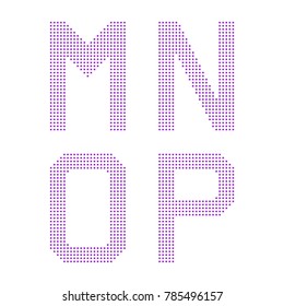 Font set, illustration. Rectangle dotted letters. Typography vector icon set. Typography alphabet for Designs: Logo, Greeting Cards, Symbol etc...