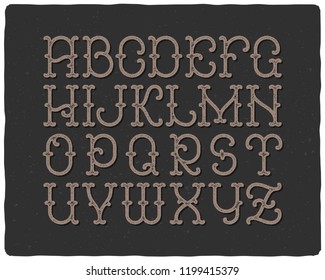 Font set with noisy textured effect