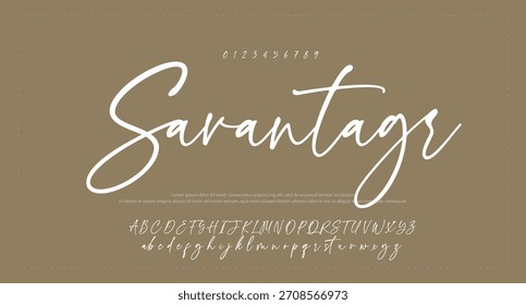Fuente Fuente Fuente de letras de script de firma 