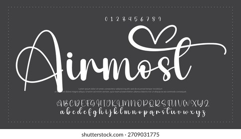 Fuente de letras de script de firma 