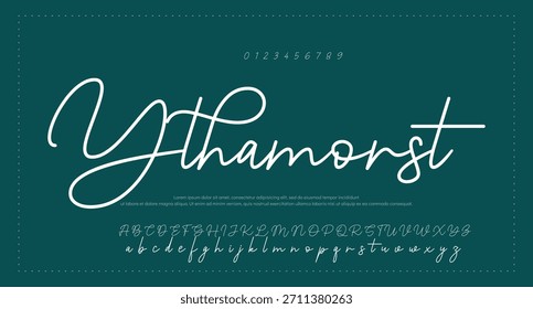Fuente Fuente Fuente de letras de script de firma 