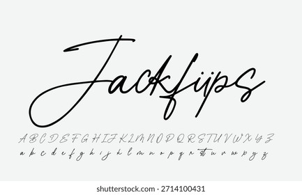 Fuente Fuente Fuente de letras de script de firma 