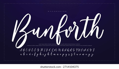 Fuente Fuente Fuente de letras de script de firma 