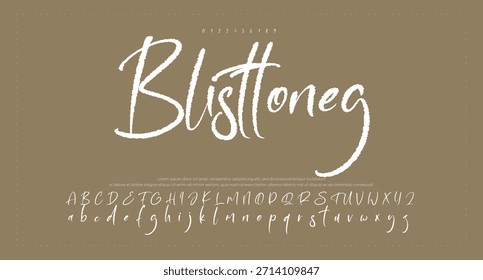 Fuente Fuente Fuente de letras de script de firma 