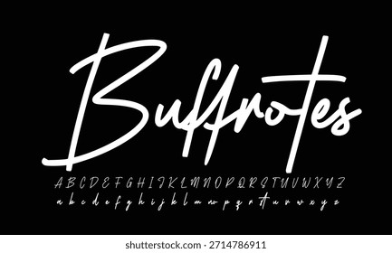 Fuente Fuente Fuente de letras de script de firma
