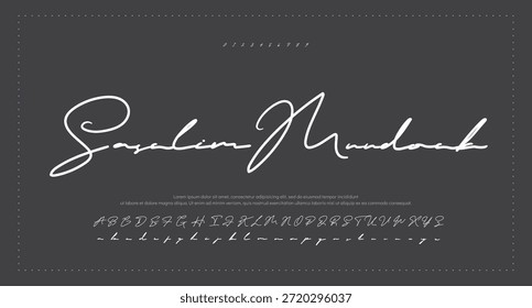 Fuente Fuente Fuente de letras de script de firma 