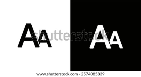 Font size black and white icon. Vector illustration.