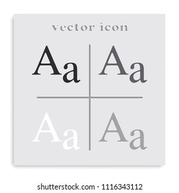 Font size flat black and white vector icon.