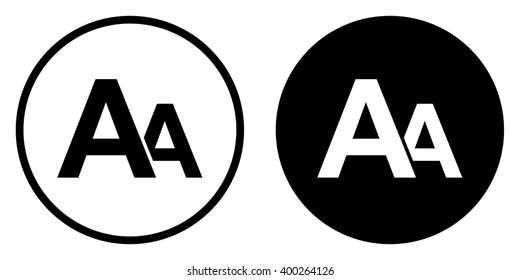 Font Size Icon In Circle . Vector Illustration