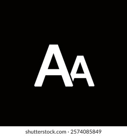 Font size icon isolated on black background.