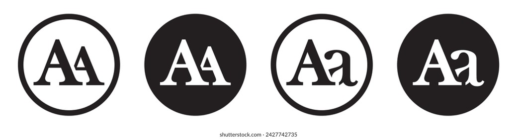 Font size icon. Font preview icon, vector illustration