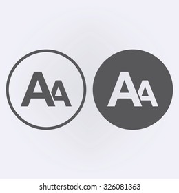 Font size icon set in circle . Vector illustration