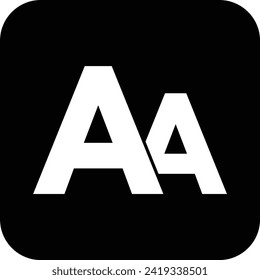 Font size icon in square isolated on white background . Vector illustration