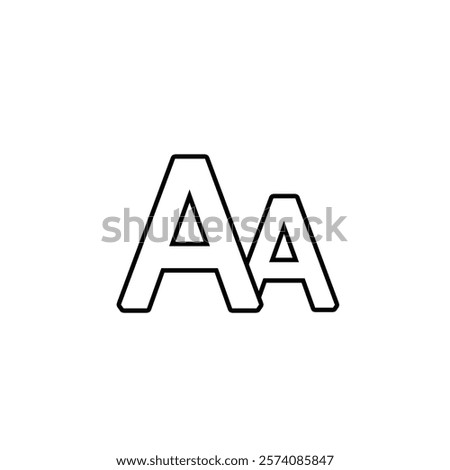 Font size outline icon isolated on white background.