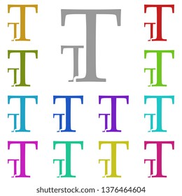 Font size, text multi color icon. Simple thin line, outline vector of Text editor icons for UI and UX, website or mobile application