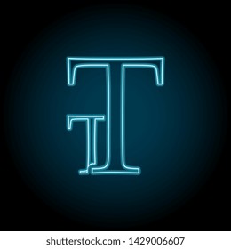 Font size, text neon icon. Simple thin line, outline vector of Text editor icons for UI and UX, website or mobile application