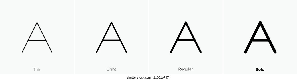 font size two icon. Thin, Light Regular And Bold style design isolated on white background