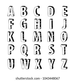 Font Sketch Hand drawing vector letters