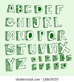 Font Sketch Hand drawing vector letters 