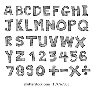 Font Sketch Hand drawing vector letters