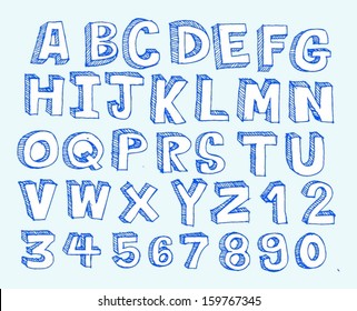 Font Sketch Hand drawing vector letters