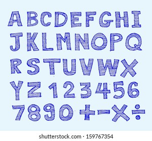 Font Sketch Hand drawing vector letters