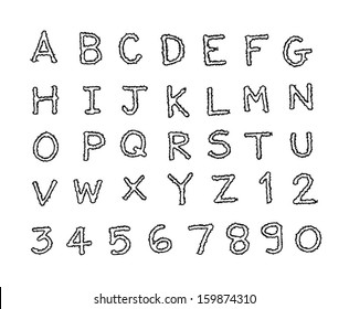 Font Sketch Hand drawing vector letters 