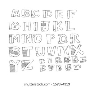 Font Sketch Hand drawing vector letters 