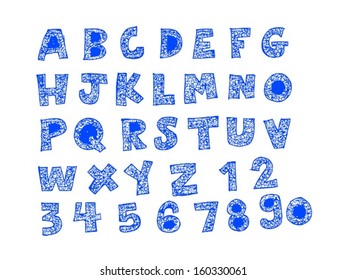 Font Sketch Hand drawing vector letters 