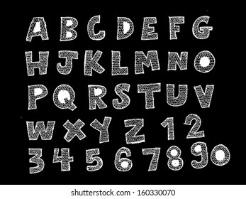 Font Sketch Hand drawing vector letters 