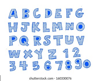 Font Sketch Hand drawing vector letters 