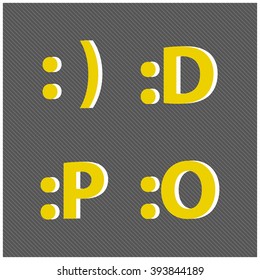 Font Smiley Set Concept Design