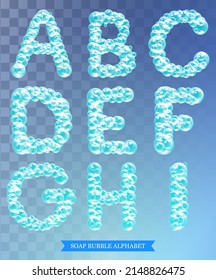 Font of soap bubbles vector illustration