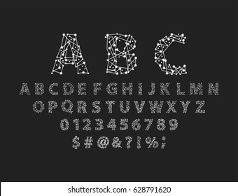 Font space alphabet typeface script with minimal design typographic modern graphic vector illustration.