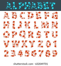 Font space alphabet typeface script with minimal design typographic modern graphic vector illustration.