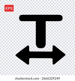 Font spacing icon, text icon, text editing icon, EPS format vector icon illustration file