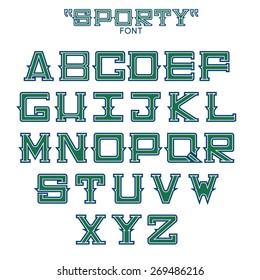 Font of sports theme. Vector