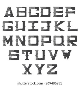 Font of sports theme. Vector