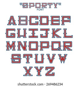 Font of sports theme. Vector
